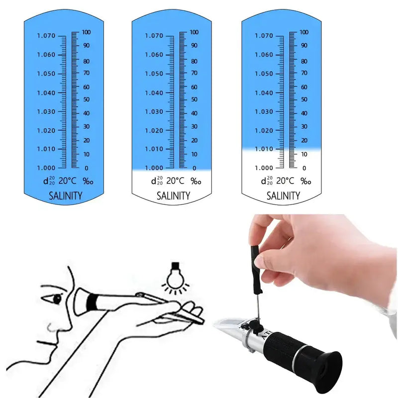 Handheld Refractometer Sea Salt Salinity Meter 0–10% (available with or without box) – view 3