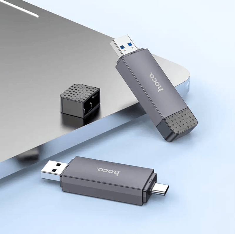 techplus HB45 2-in-1 USB 3.0 Card Reader NZ – Dual USB-A & Type-C HB45 2 In 1 USB 3 Card Reader Dual USB A C SD TF