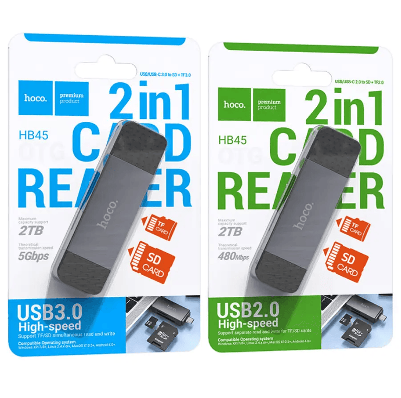 techplus HB45 2-in-1 USB 3.0 Card Reader NZ – Dual USB-A & Type-C HB45 2 In 1 USB 3 Card Reader Dual USB A C SD TF