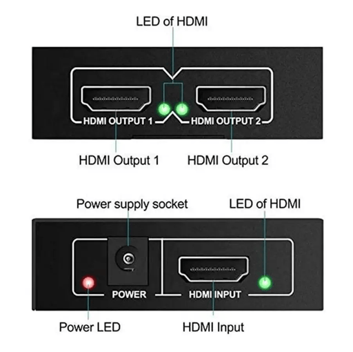 techplus HDMI Splitter 1x2 4K 30Hz 1 In 2 Out HDMI 1.4b HDMI Splitter 1x2 4K 30Hz 1 In 2 Out HDMI 1.4b | NZ