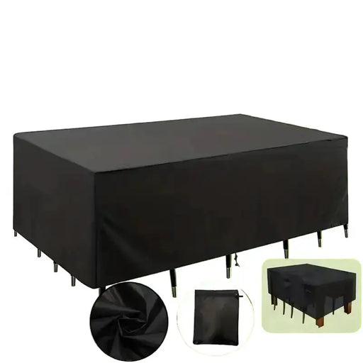 Heavy-Duty Waterproof Patio Furniture Cover – Square Design (Black) – view 1