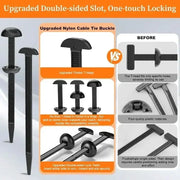 Habicare Heavy-Duty Nylon Self-Locking Zip Ties with Buckle & Pin Button Heavy-Duty Nylon Self-Locking Zip Ties with Buckle & Pin Button