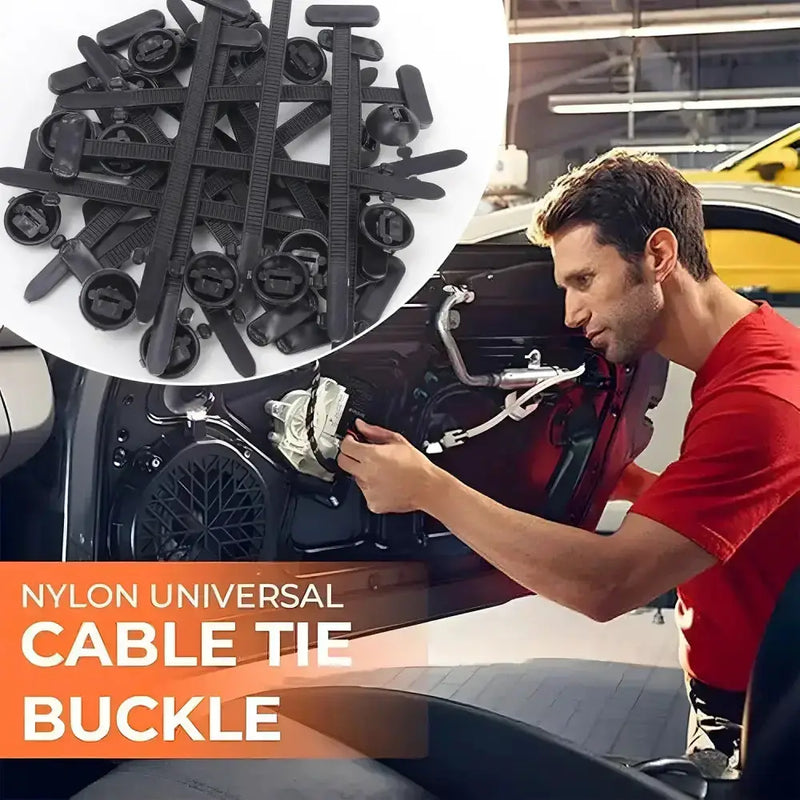 Habicare Heavy-Duty Nylon Self-Locking Zip Ties with Buckle & Pin Button Heavy-Duty Nylon Self-Locking Zip Ties with Buckle & Pin Button