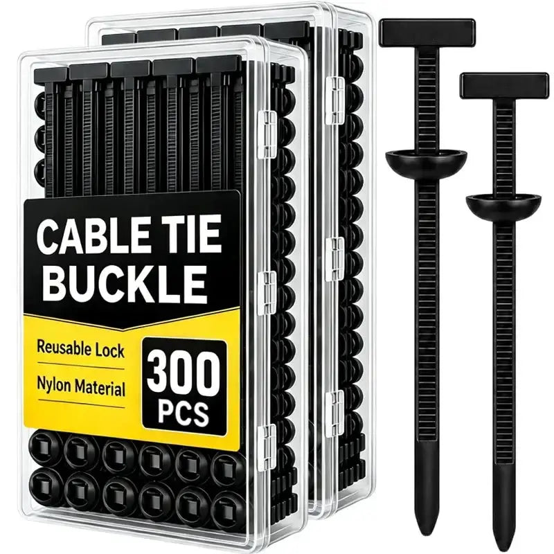 Habicare Heavy-Duty Nylon Self-Locking Zip Ties with Buckle & Pin Button Heavy-Duty Nylon Self-Locking Zip Ties with Buckle & Pin Button
