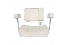 Absolute Marine Captain's Seat With Armrests, White, Ergonomic Helmsman Chair For Boaters, Marine Grade, UV Resistant