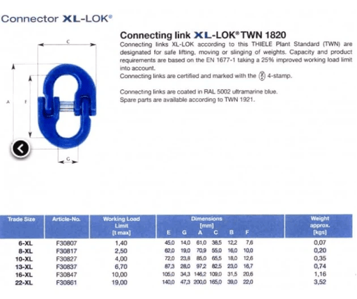 THIELE Connector G100 TWN1820 XL 22mm 19T German Made 100 Percent Crack Tested For Industrial Use – view 2