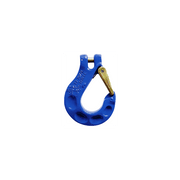 Sling Hook G100 - Thiele XL Clevis 10mm 4T shown in blue color with a golden latch, high-quality lifting accessory.