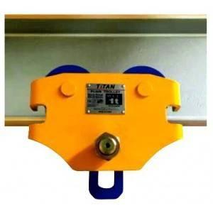 HES Titan Anti Tilt Push Trolley 5.0T For Industrial Monorail Beams 116 To 210 Mm Adjustable Width