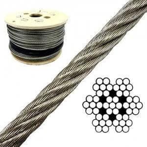 Galv Wire Rope 7X7 Heavy Duty Marine Grade by HESNZ for Rigging and Dock Use in Saltwater Environments