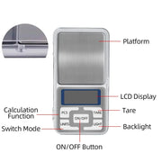 Habicare SS High Precision Digital Pocket Scale (6 sizes available) High Precision Digital Pocket Scale (6 sizes available)