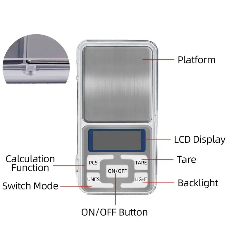 Habicare SS High Precision Digital Pocket Scale (6 sizes available) High Precision Digital Pocket Scale (6 sizes available)