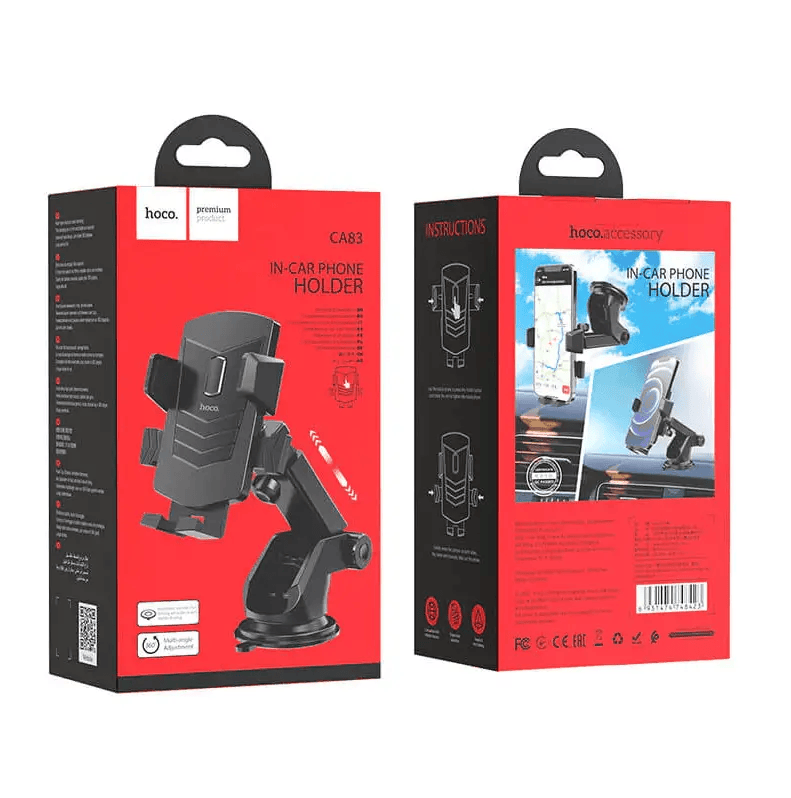 Hoco CA83 Car Phone Holder 4.5–7 Inch | Strong Clamp Dashboard & Windshield Mount – view 8