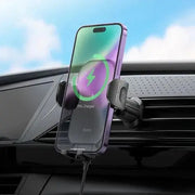 BroDeals Car Phone Holder 15W Wireless Charging Air Vent Phone Holder w/ Hook Locking 15W Wireless Charging Air Vent Phone Holder w/ Hook Locking