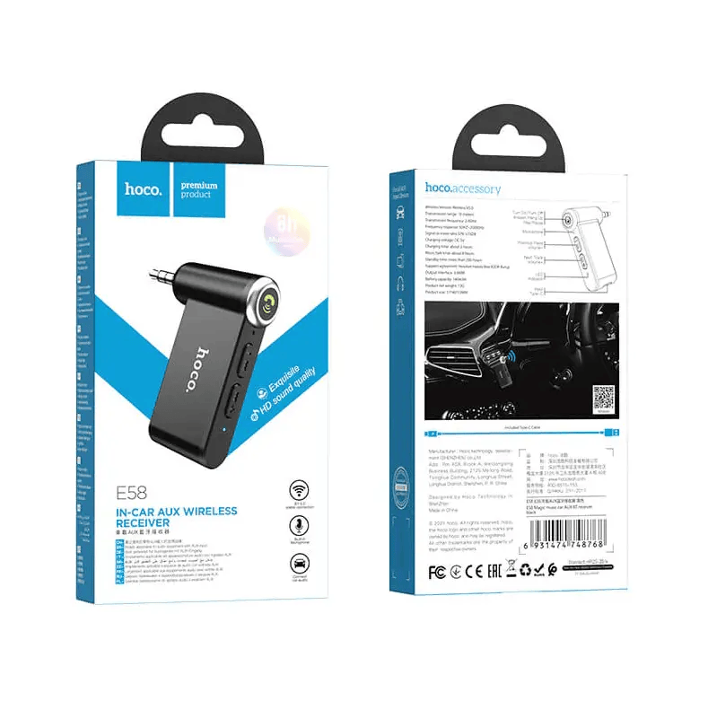 techplus Hoco E58 Bluetooth 5.0 Audio Receiver | Wireless 3.5mm Adapter Hoco E58 Bluetooth Audio Receiver 3 5mm Adapter