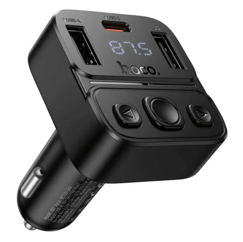 techplus Hoco E87 Dual Port 35W Car Bluetooth FM Transmitter NZ Hoco E87 Dual Port 35W Car Bluetooth FM Transmitter