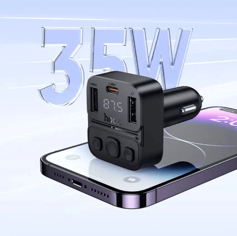 techplus Hoco E87 Dual Port 35W Car Bluetooth FM Transmitter NZ Hoco E87 Dual Port 35W Car Bluetooth FM Transmitter