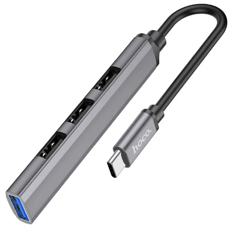 techplus Hoco HB26 4 in 1 Type C to USB Hub NZ Hoco HB26 4 In 1 USB C Hub With USB3 Ports For Laptops