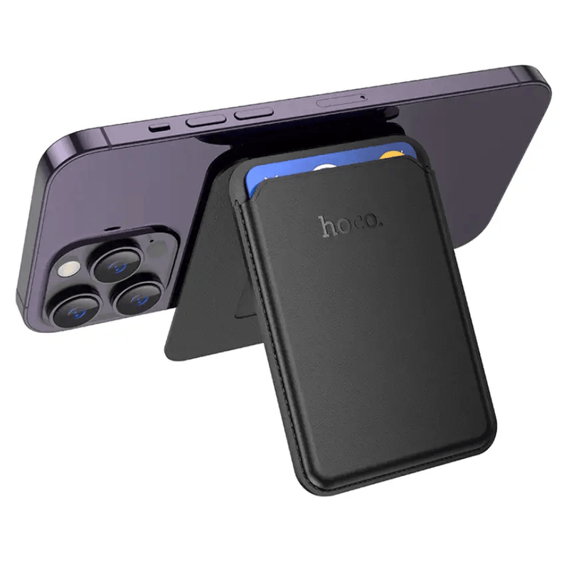 techplus Hoco Leather Magnetic Multifunctional Card Holder DLB02 Slim Wallet Hoco Leather Magnetic Card Holder DLB02 Slim Wallet