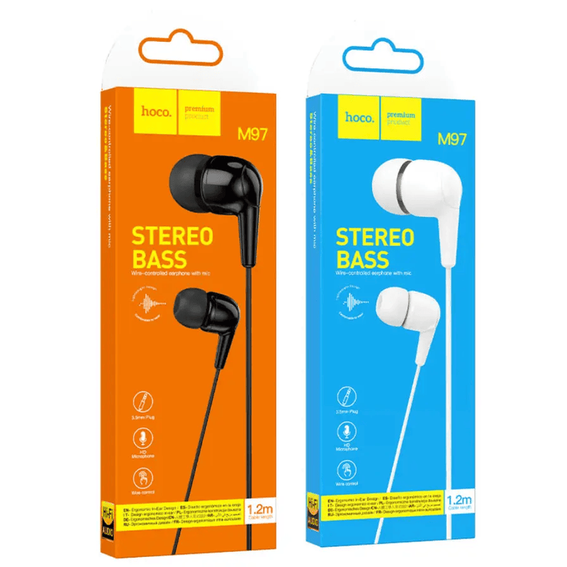 techplus Hoco M97 Enjoy Wired Earphones with Mic 3.5mm NZ TechPlus Hoco M97 Wired Earphones With Mic 3.5mm Plug