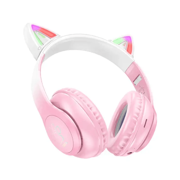 techplus Hoco W42 Pink LED Wireless Bluetooth Headphone NZ Hoco W42 Pink LED Wireless Bluetooth Headphones NZ