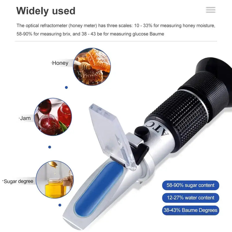 Habicare HBC Honey Handheld Refractometer Brix 58–90% Sugar Meter Honey Handheld Refractometer Brix 58–90% Sugar Meter