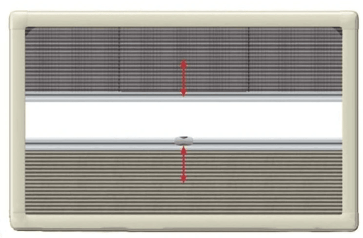 Horrex Flyscreen and Blind 960mm x 440mm for Caravans and Motorhomes Dual Function Insect Screen and Blackout Blind