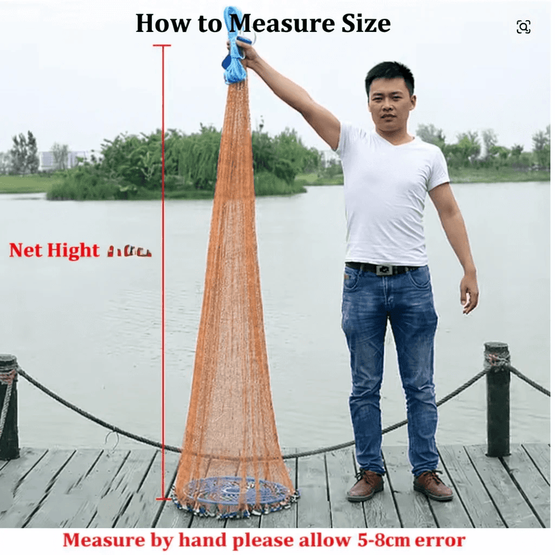 6FT x 1-00 inch AM Style Cast Net 4ply Brown – view 5