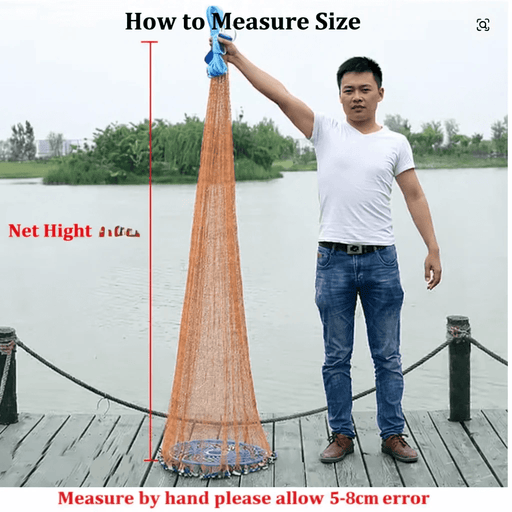 6FT x 1-00 inch AM Style Cast Net 4ply Brown – view 5