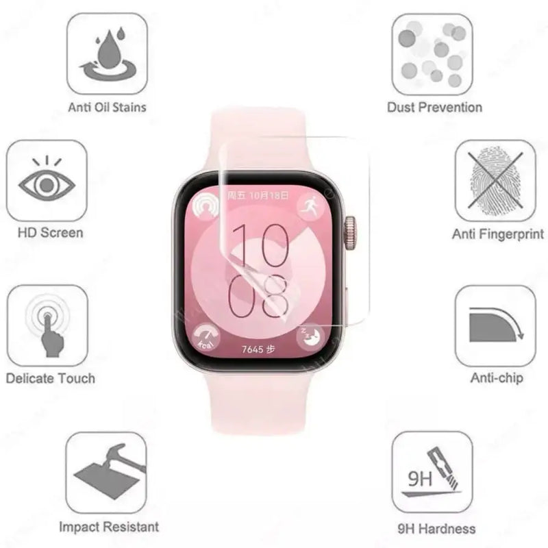 Hydrogel Screen Protectors for Huawei Watch Fit 3 (Pack of 5) – view 2