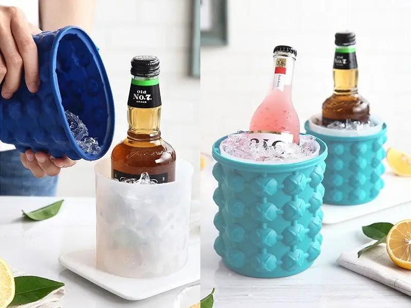 Small Ice Cube Maker Genie Silicone Wine Ice Bucket Big Ice Cube Tray Mold Cup – view 1