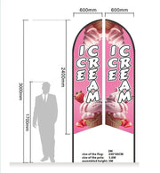 BURGER Pre-print Double Sided Feather Banner Flag Business Commersial – view 8