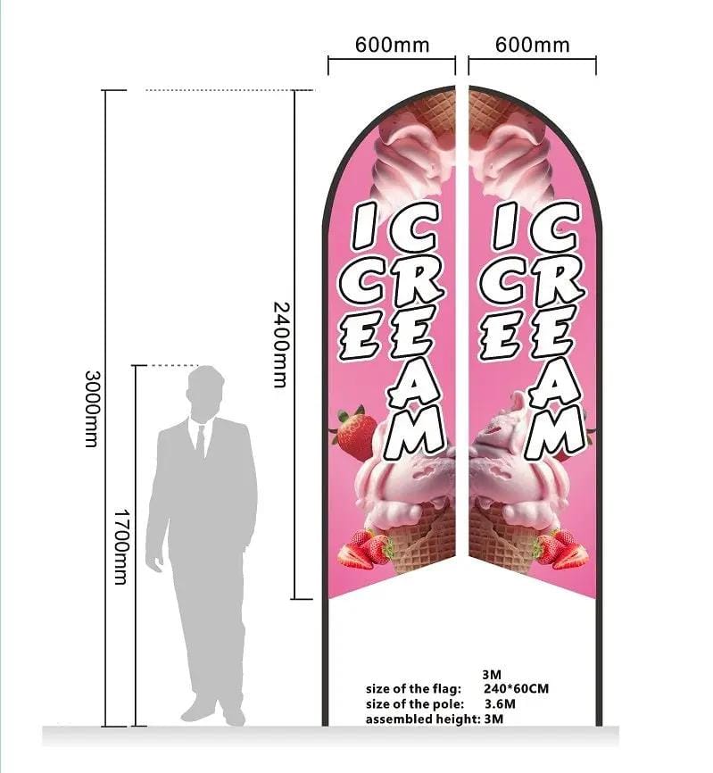 BURGER Pre-print Double Sided Feather Banner Flag Business Commersial – view 8
