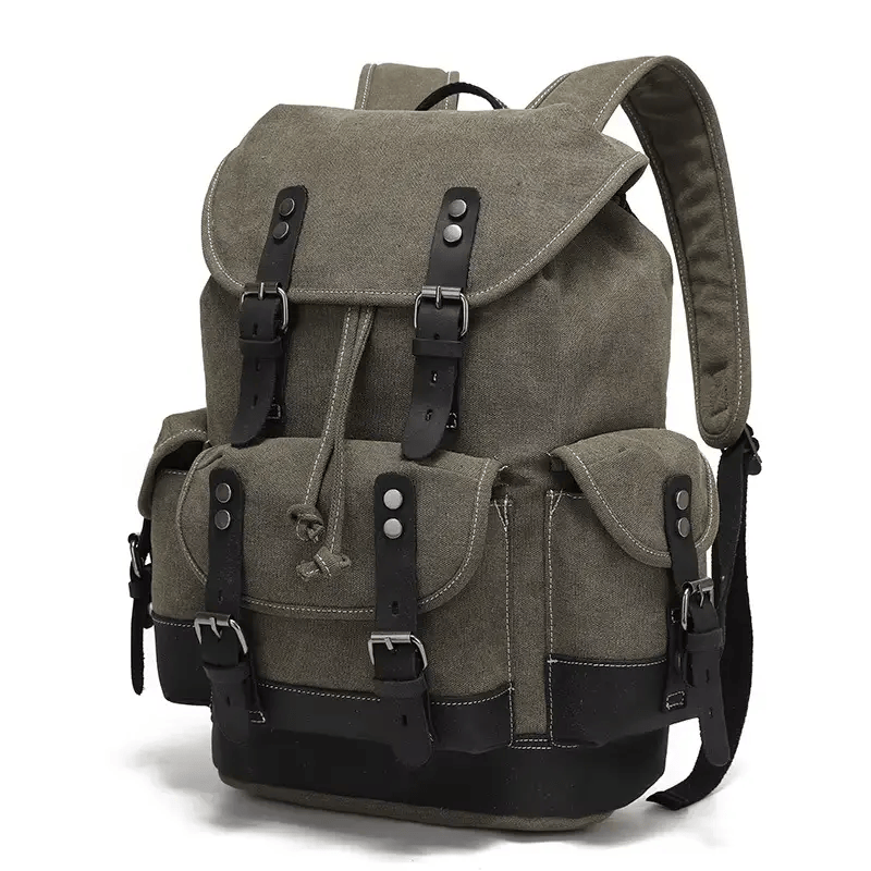 Waxed Canvas Leather Backpack — Retro Heritage Rucksack | Travel & Adventure Pack – view 14