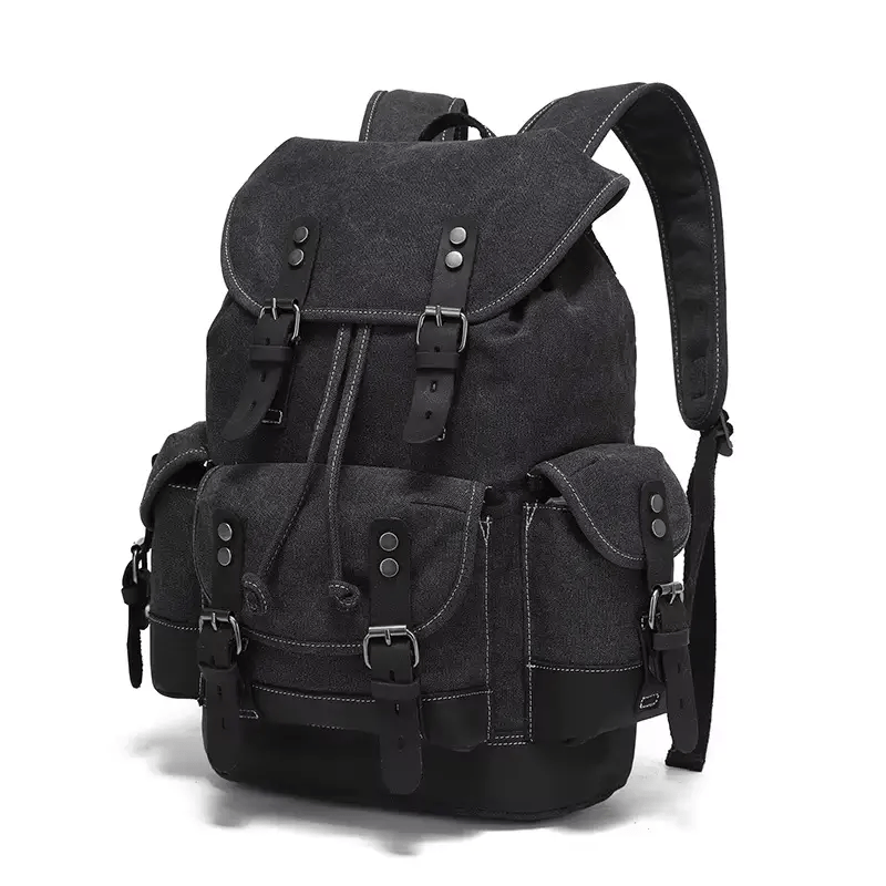 Waxed Canvas Leather Backpack — Retro Heritage Rucksack | Travel & Adventure Pack – view 13