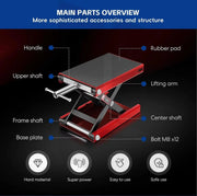 salelink.co.nz Unbranded Motorcycle Scissor Lift Jack - Red Motorcycle Scissor Lift Jack - Red | Action Outdoors NZ
