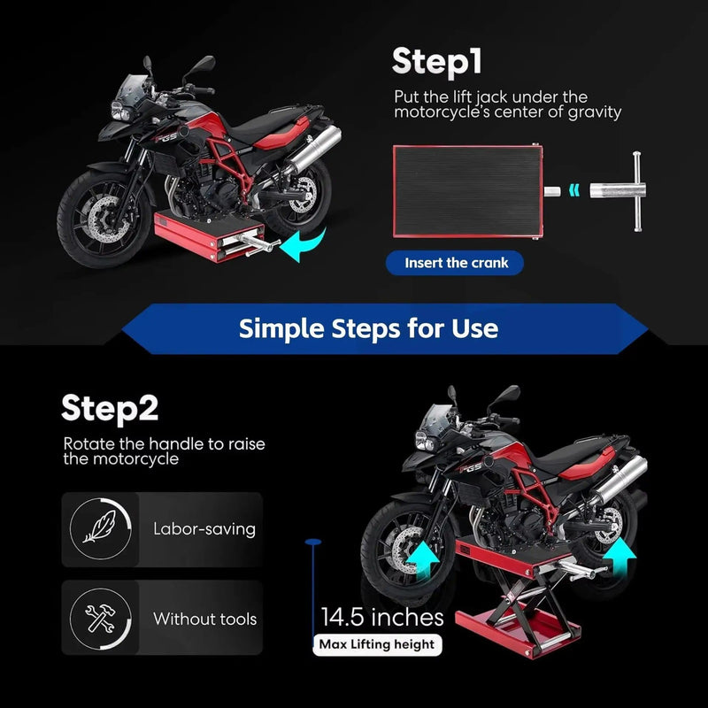 salelink.co.nz Unbranded Motorcycle Scissor Lift Jack - Red Motorcycle Scissor Lift Jack - Red | Action Outdoors NZ