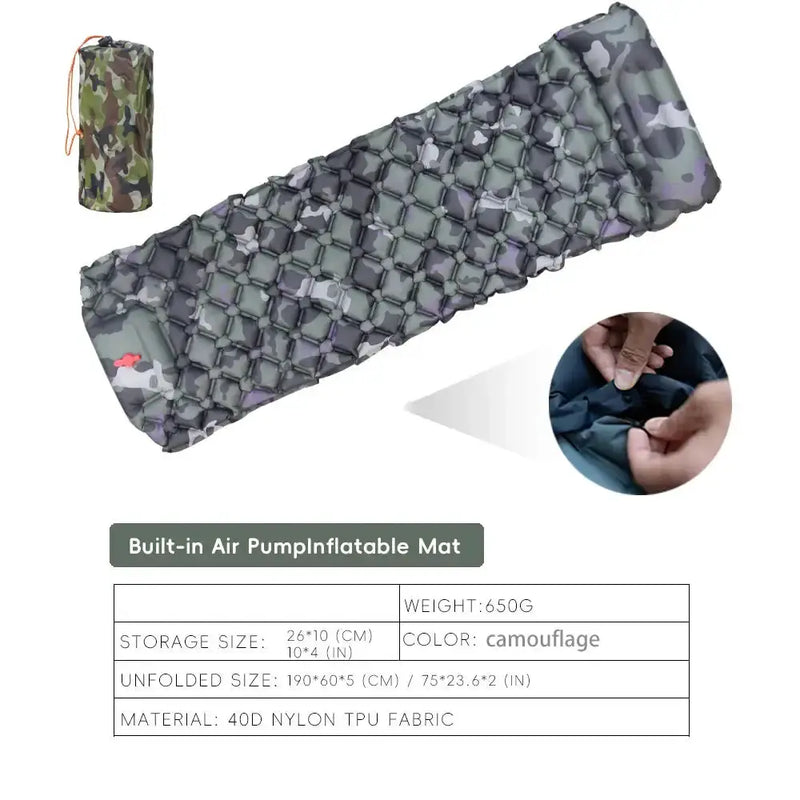 Inflatable Camping Mat with Pillow – Self-Inflating Mattress – view 10