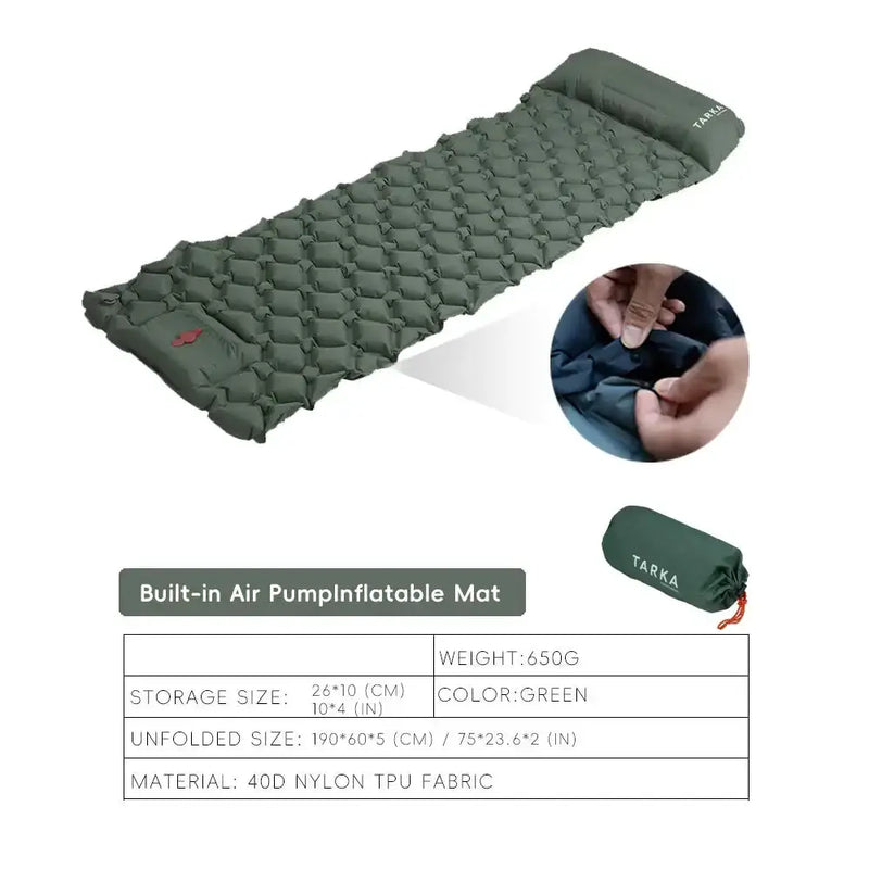 Inflatable Camping Mat with Pillow – Self-Inflating Mattress – view 13