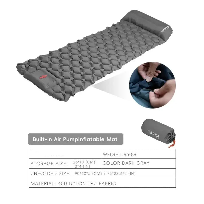 Inflatable Camping Mat with Pillow – Self-Inflating Mattress – view 14