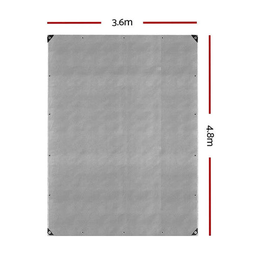 Instahut Tarp Tarpaulin 3.6x4.8m Canvas Camping Heavy Duty Sun Cover – view 2
