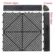Interlocking Plastic Garage Flooring Tiles (Pack of 25 Tiles) – view 5