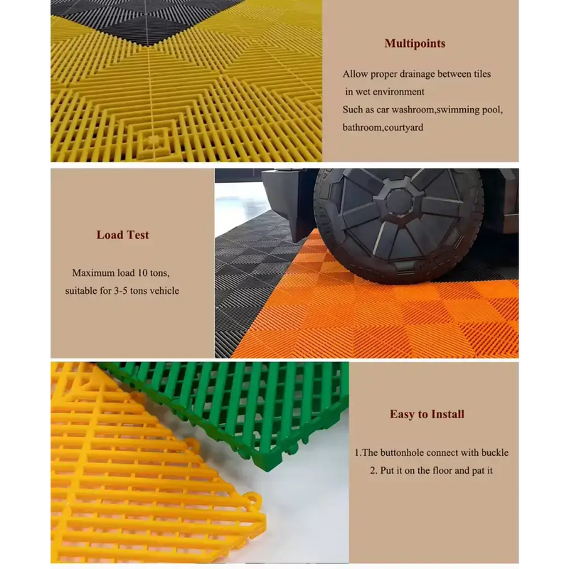 Interlocking Plastic Garage Flooring Tiles (Pack of 25 Tiles) – view 14
