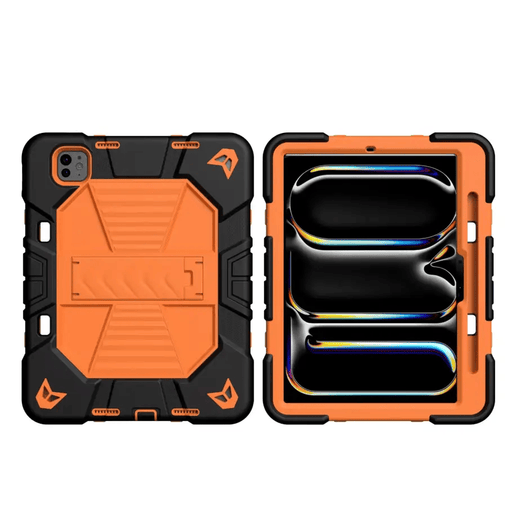 iPad Pro 13-Inch (M4) 2024 Rugged Shockproof Case with Kickstand (Orange) – view 2