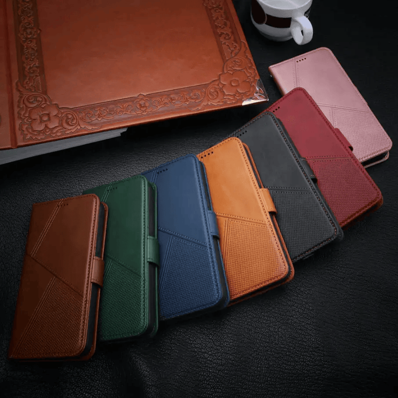 Samsung Galaxy S23 FE Flip Wallet Case Cowhide Dot Pattern – view 1