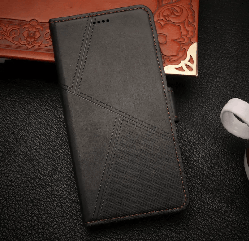 iPhone 13 Mini Flip Wallet Case Cowhide Dot Pattern – view 2