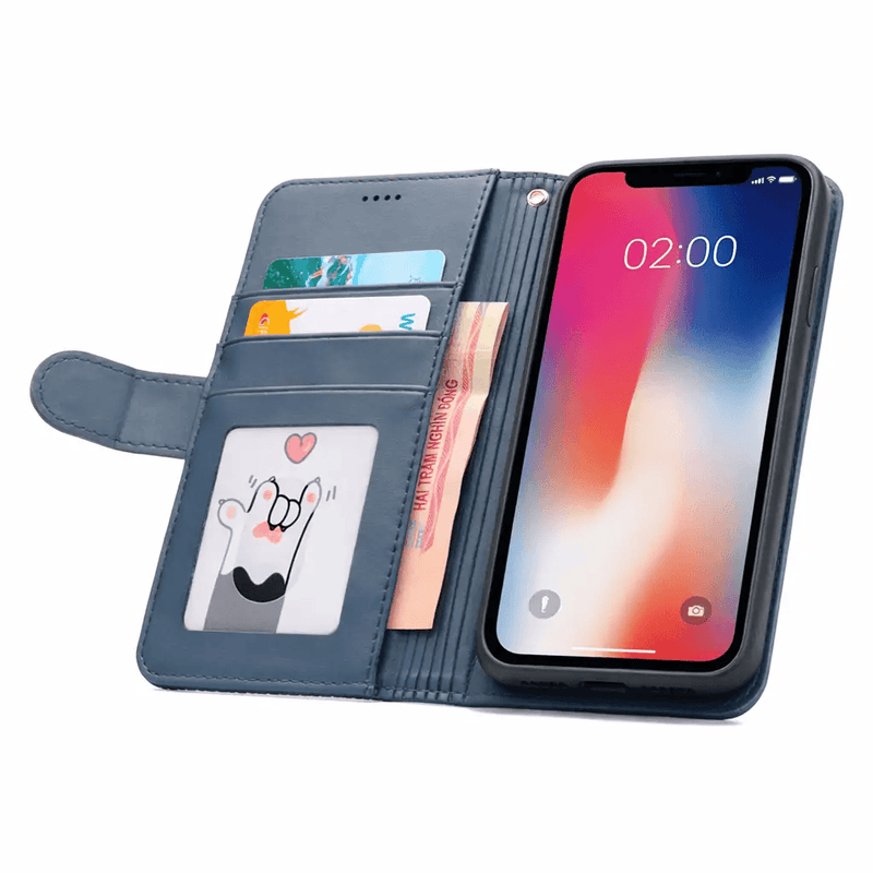 iPhone 11 Flip Wallet Case Cowhide Finish Dot Pattern – 3 Card Slot & Back Magnet Closure – view 8
