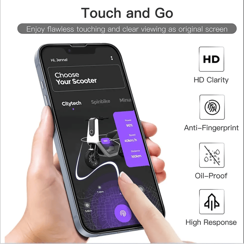 techplus iPhone 13 Pro Max Glass Screen Protector (2 pack) Tempered Glass Protector iPhone 13 Pro Max 2 Pack