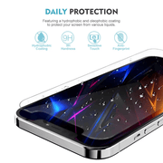 techplus IPhone 13 Mini Clear Tempered Glass Screen Protector 2 Pack 9H Scratch Resistant iPhone 13 Mini Tempered Glass Screen Protector 2 Pack