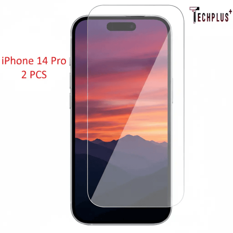 techplus iPhone 14 Pro Glass Screen Protector (2 pack) iPhone 14 Pro Tempered Glass Screen Protector 2 Pack