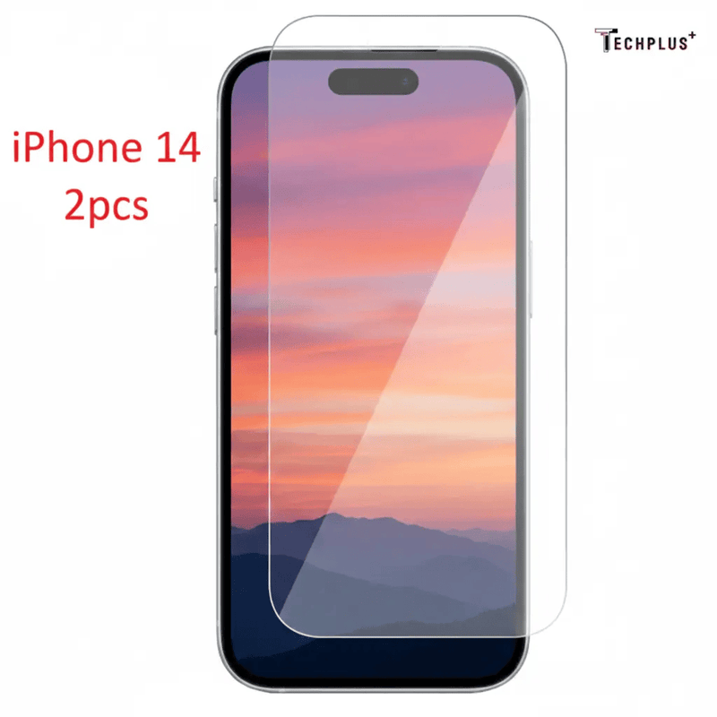 techplus iPhone 14 Glass Screen Protector (2 pack) Tempered Glass Screen Protector for iPhone 14 2 Pack